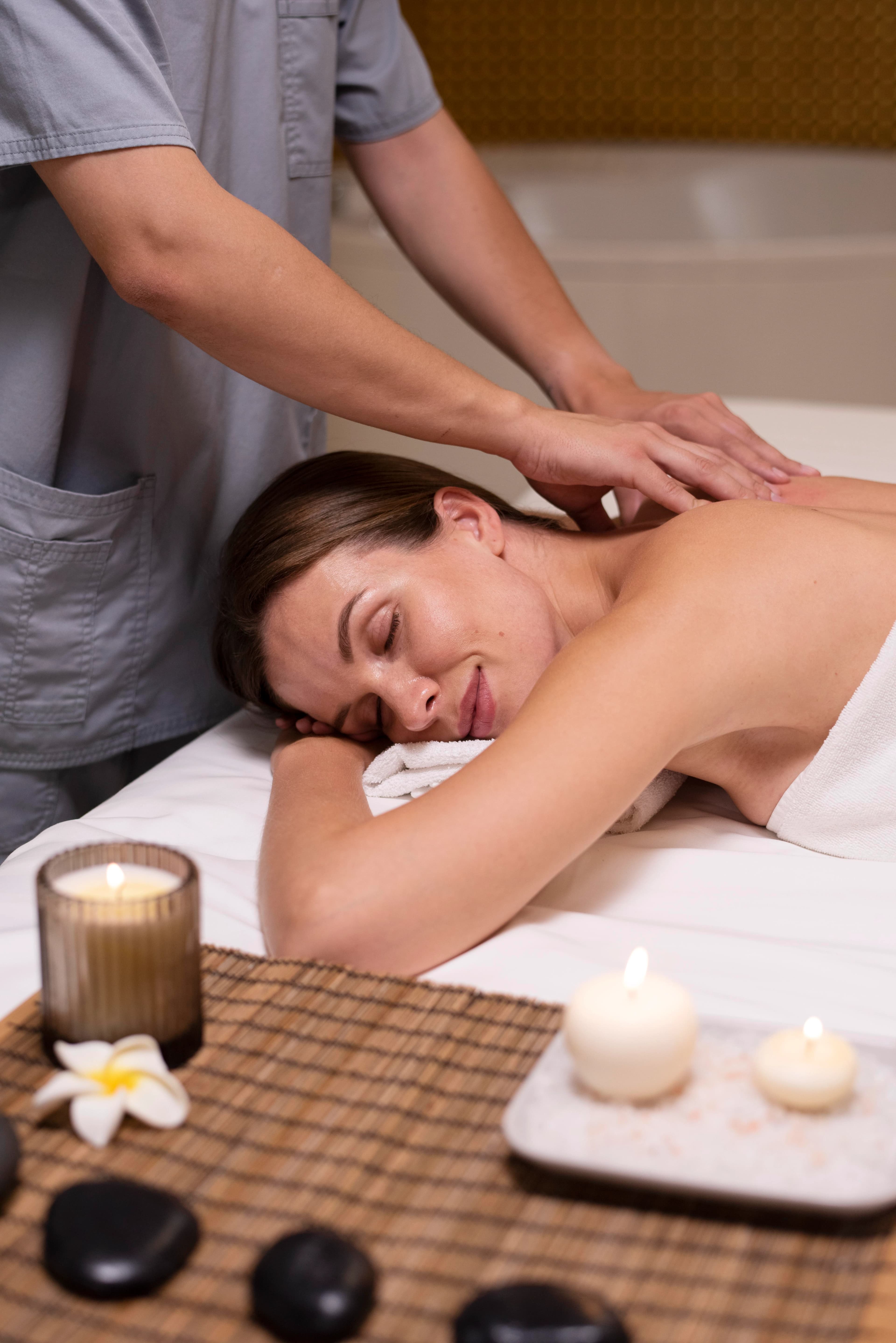 Relaxed Woman Getting Massage